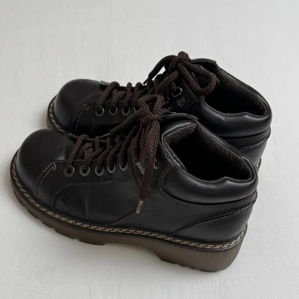 Vintage Y2K 90’s Faded Glory Brown Chunky Ankle Boots Size 10 Granola Girl Retro